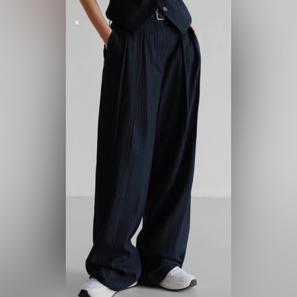 The Frankie Shop Dark Pinstripe Trousers